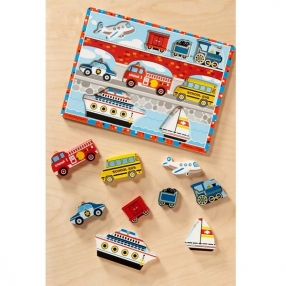 Melissa and Doug Превозни средства - Дървен пъзел